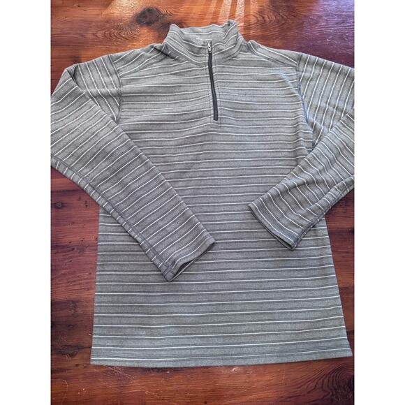 PATAGONIA Striped Fleece Pull Over Kids XXL Base Layer 1/4 Zip Mock Neck Gray - Picture 2 of 13